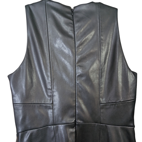 Halogen Black Faux Leather Midi Dress - Picture 7 of 9